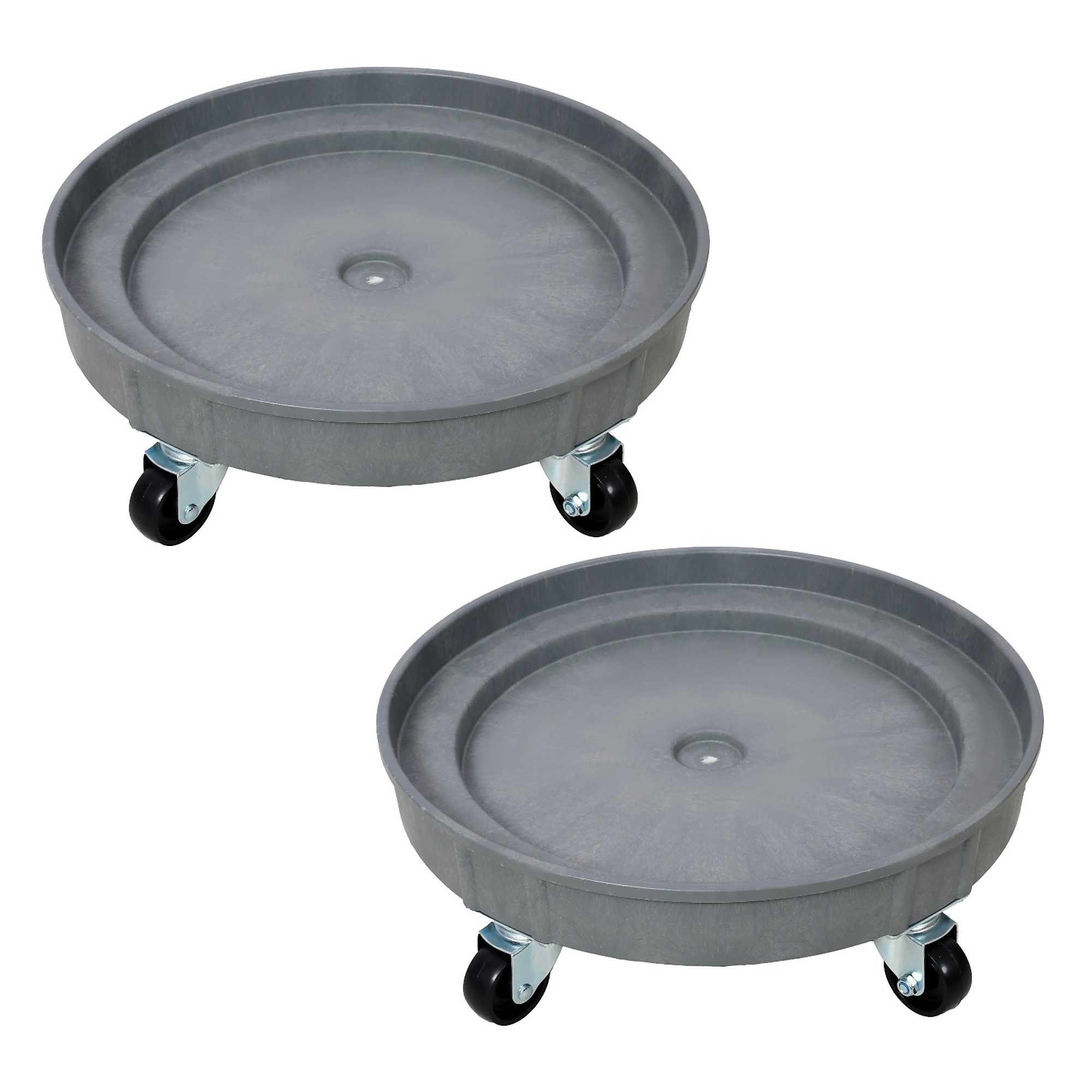 BlackTeck Heavy-Duty Plastic Barrel Dolly — 30-Gal. & 55-Gal., 900-Lb. Capacity, 5 Swivel Casters, 2 Pcs, Model# N2-189965